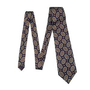 Christian Dior Monsieur Navy Oval Printed Silk Tie